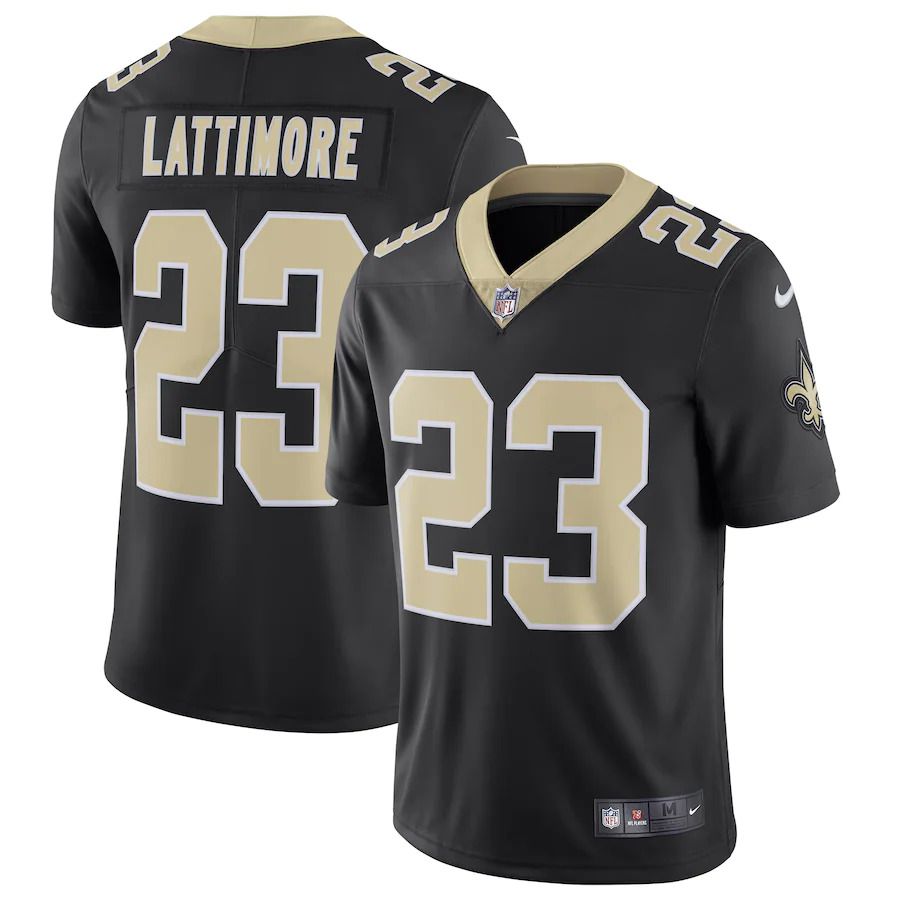 Men New Orleans Saints #23 Marshon Lattimore Nike Black Vapor Limited NFL Jersey